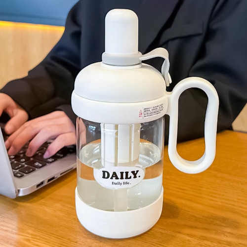 玻璃杯女高顔值大容量茶水分離泡茶杯2025新款辦公室耐高溫吸管杯