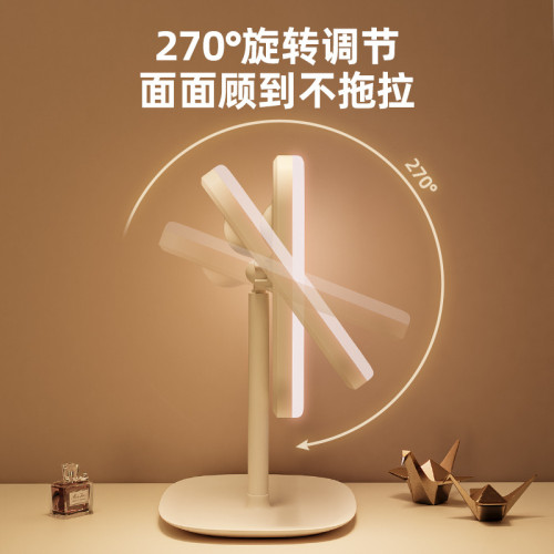 led智能化妝鏡帶燈女生臥室梳妝台梳妝鏡學生宿舍桌面補光小鏡子