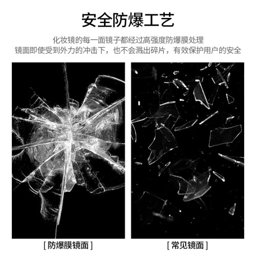 led帶燈圓形鏡子梳妝台鏡子化妝鏡壁掛主臥室梳妝鏡掛牆智能防霧