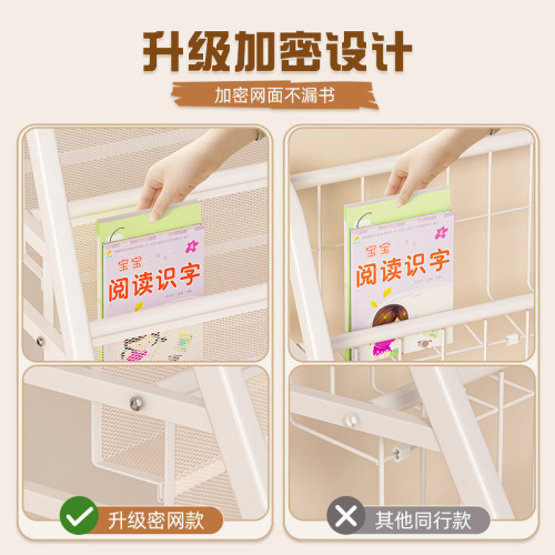 兒童書架落地置物架家用閲讀區繪本架多層玩具收納架簡易寶寶書櫃