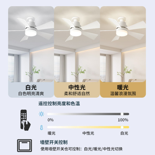新款E27可替換光源花型風扇燈吊扇燈扇葉可拆卸臥室客廳吸頂
