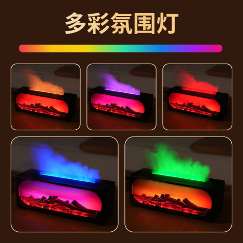 新品壁爐仿真火焰香薰機藍牙音箱家用臥室桌面大霧加溼器禮品