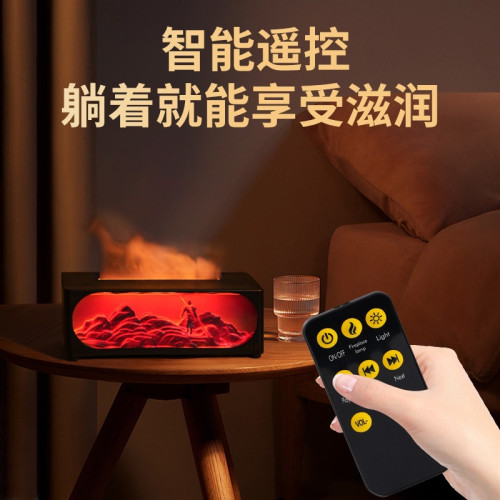新品壁爐仿真火焰香薰機藍牙音箱家用臥室桌面大霧加溼器禮品