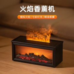 新款復古壁爐火焰加溼器3D仿真壁爐火焰香薰機家用桌面壁爐香薰機