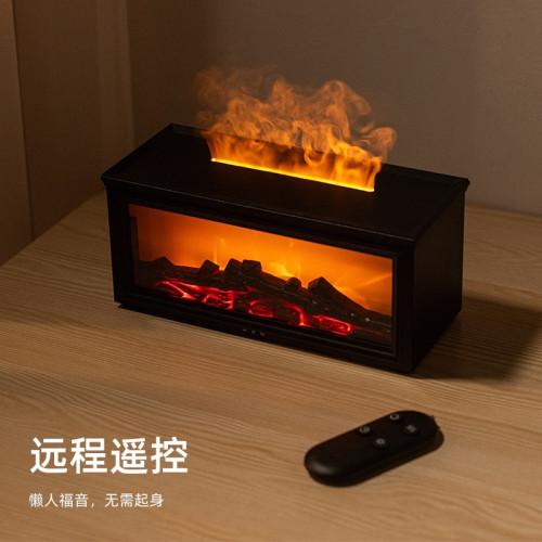 新款復古壁爐火焰加溼器3D仿真壁爐火焰香薰機家用桌面壁爐香薰機