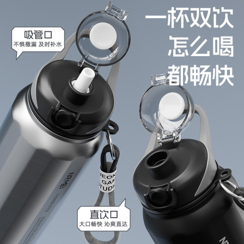 保溫杯大容量1000ml2025新款男316不鏽鋼戶外可攜式吸管運動水杯子