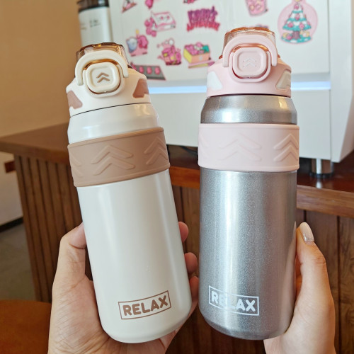 直飲保溫杯學生水杯上學專用初中生男孩款食品級316吸管保溫杯批