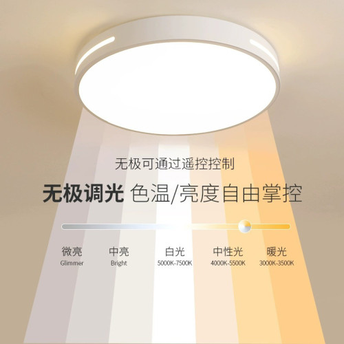 大廳新款主臥室燈led吸頂燈簡約現代大氣圓形陽台客廳房間燈具