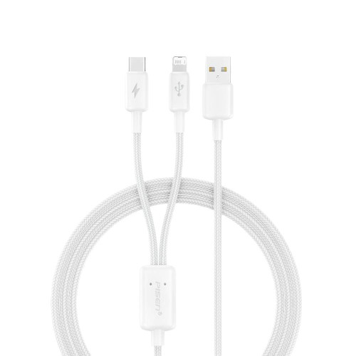 品勝二合一數據線一拖二充電線快充三頭安卓typec手機線多口