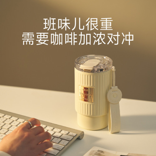 新款羅馬咖啡杯保冷高顔值吸管水杯子316不鏽鋼女新款保溫杯