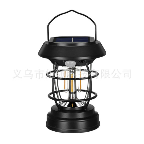 太陽能野營燈家用防水庭院燈氛圍陽台燈院子花園露營照明充電馬燈