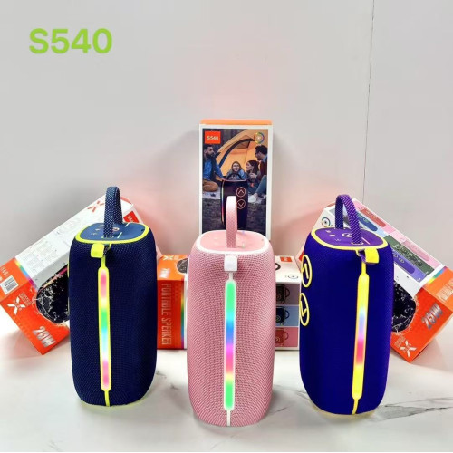 新款BOOMS540無線重低音砲藍牙音箱RGB燈手提戶外布網音響收音機