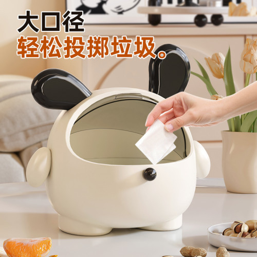 墩墩狗桌面垃圾桶可愛創意高顔值家用辦公室多功能儲存收納盒紙簍
