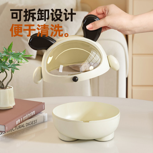 墩墩狗桌面垃圾桶可愛創意高顔值家用辦公室多功能儲存收納盒紙簍
