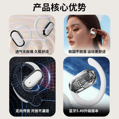 X96掛耳式新款高音質藍牙5.3智能數顯長續航舒適佩戴通用