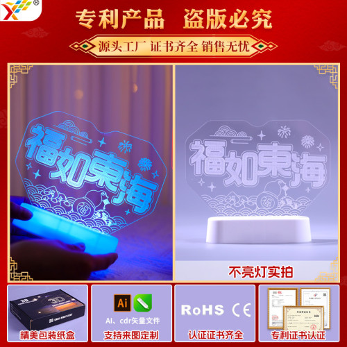 福如東海壽比南山LED彩燈牌擺件生日祝賀壽室內氛圍布置裝飾品