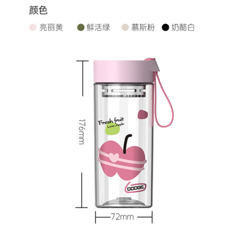 道奇水杯女2025網紅高顔值學生可攜式兒童tritan夏天運動杯子茶隔批