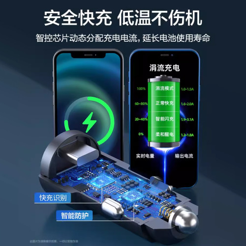 品勝車用充電器雙口66W快充USB轉換插頭汽車點菸器通用車充typec