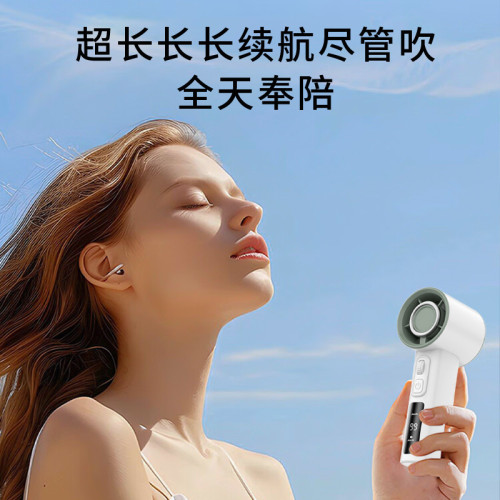 東南亞新款100檔高速手持風扇USB迷你可攜式戶外數顯渦輪手持風扇