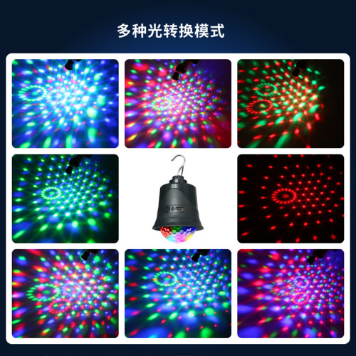新款LED3W5VUSB充電迷你氛圍燈旋轉魔球彩燈RGB七彩可攜式小掛燈