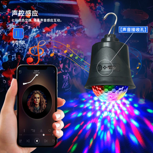 新款LED3W5VUSB充電迷你氛圍燈旋轉魔球彩燈RGB七彩可攜式小掛燈