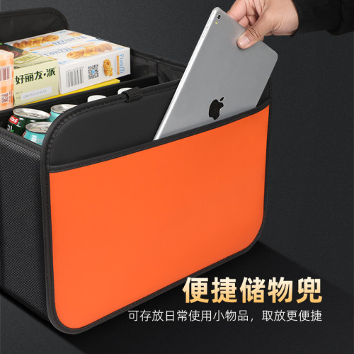 車用牛津布皮革置物箱可折曡車用儲物盒大容量尾箱收納箱通用