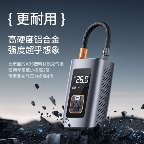 車用充氣泵汽車用無線可攜式電動打氣筒轎車輪胎帶測胎壓打氣泵