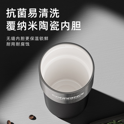 陶瓷內膽咖啡杯男禮物商務可攜式不鏽鋼水杯隨行杯女生拿鐵咖啡杯子