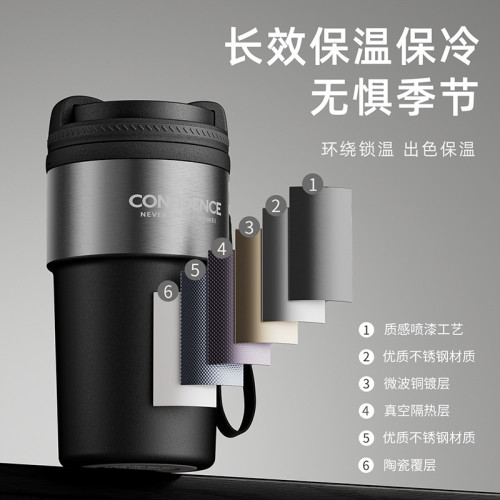 陶瓷內膽咖啡杯男禮物商務可攜式不鏽鋼水杯隨行杯女生拿鐵咖啡杯子