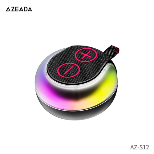 AZEADA可攜式帶RGB幻彩氛圍燈藍牙小音箱TWS互聯IPX5級防水音響