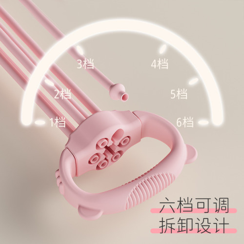 可調節磅數8字拉力器女開肩美背六股家用健身彈力帶8字練背拉力繩