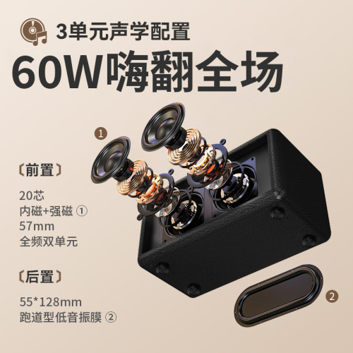 復古藍牙音響高音質戶外家用客廳環繞低音砲髮燒級無線藍牙音箱