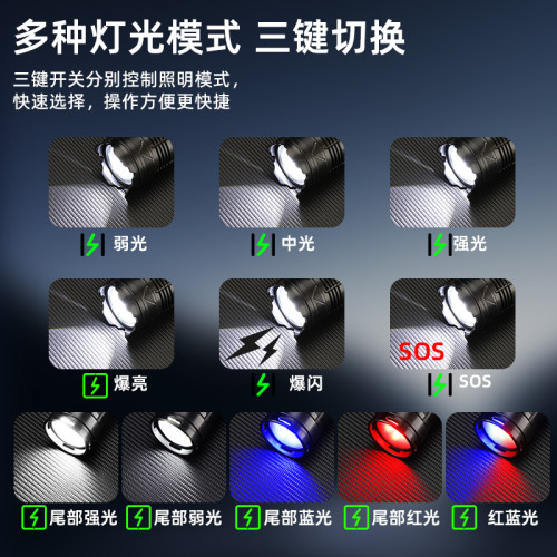 強光超亮手電筒戶外遠射多功能充電式耐用家用led續航流明大