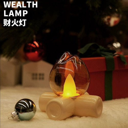 火堆小夜燈充電氛圍燈臥室高級感新奇特産品迷你床頭擺件創意夜燈