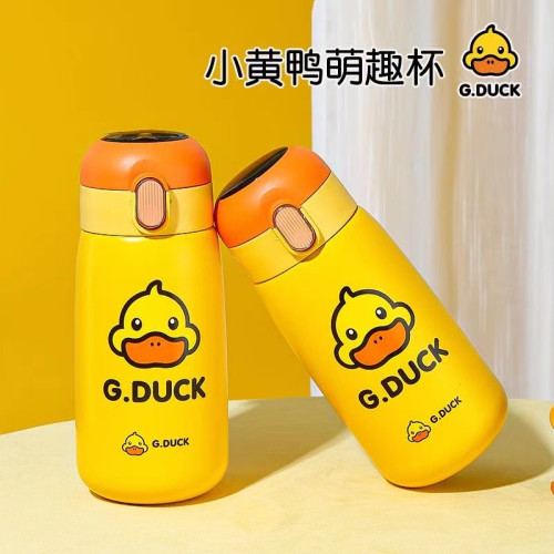 G.DUCK小黃鴨316不鏽鋼食品級保溫杯學生ins水杯高顔值數顯禮品杯