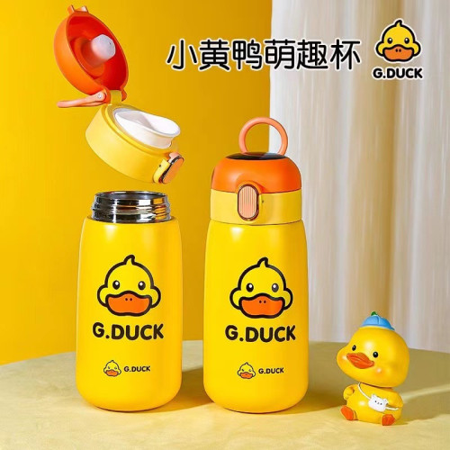 G.DUCK小黃鴨316不鏽鋼食品級保溫杯學生ins水杯高顔值數顯禮品杯
