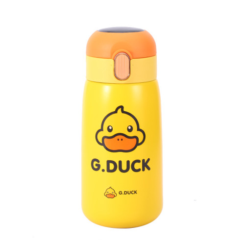 G.DUCK小黃鴨316不鏽鋼食品級保溫杯學生ins水杯高顔值數顯禮品杯