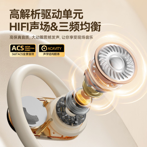 爆款掛耳式OWS不入耳降噪藍牙無線藍牙耳機可旋轉130°