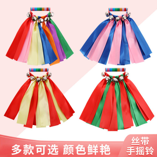 手搖鈴道具兒童舞蹈體操器械老師早操啦啦隊舞蹈道具手鈴手搖鈴帶