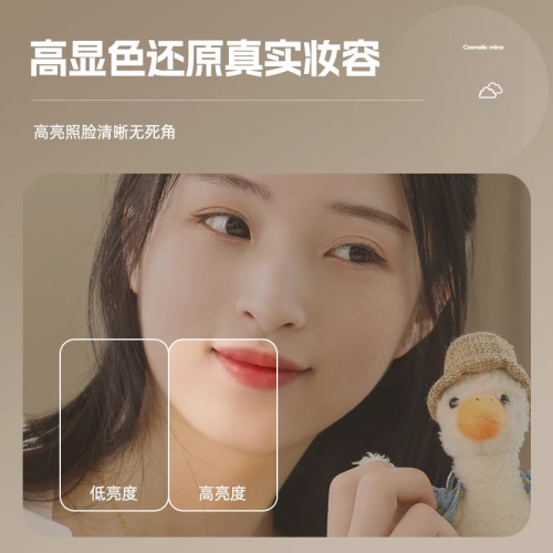 雲朵化妝鏡2025新款梳妝台鏡子臥室桌面牆壁掛智能led帶燈梳妝鏡
