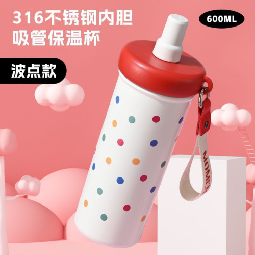 小貓保溫杯大容量冰霸杯波點派對小清新隨便杯女高顔值吸管水杯便