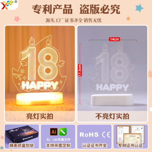 發光18嵗未來可期燈牌擺件生日快樂成人禮氣氛裝飾布置道具用品