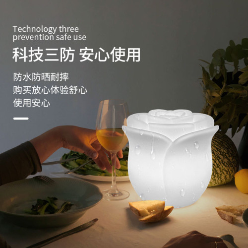 床頭玫瑰花氛圍小夜燈戶外草坪燈景區園林景觀燈商業美陳裝飾燈