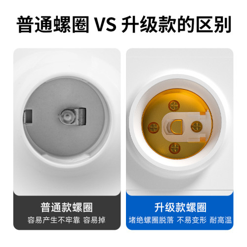 86型暗裝e27螺口燈座led家用節能燈加厚加大耐高溫明裝燈頭螺紋口