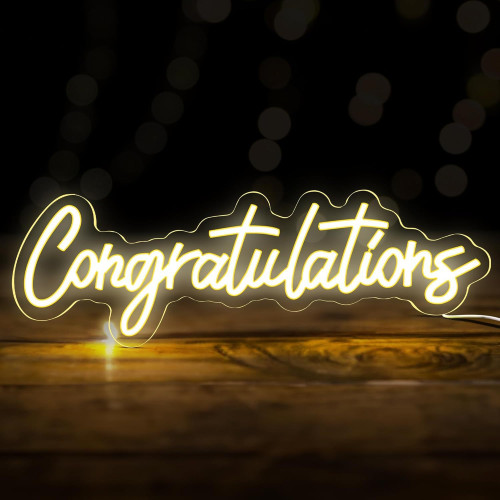 畢業季霓虹燈畢業快樂裝飾用祝賀發光標志congrats畢業帽霓虹燈