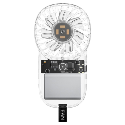 戶外七彩氛圍燈usb充電薄款卡片風扇全透明口袋迷你手持小風扇