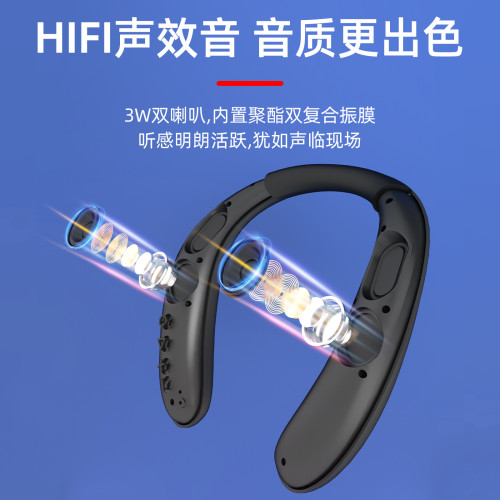 新款穿戴掛脖式藍牙音響超長續航高保真沉浸式音效防水人體工學