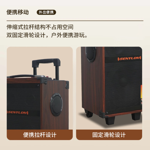 拉桿藍牙音箱8寸戶外大功率低音砲樂器木質廣場舞K歌音響帶麥克風