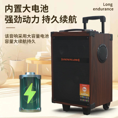 拉桿藍牙音箱8寸戶外大功率低音砲樂器木質廣場舞K歌音響帶麥克風