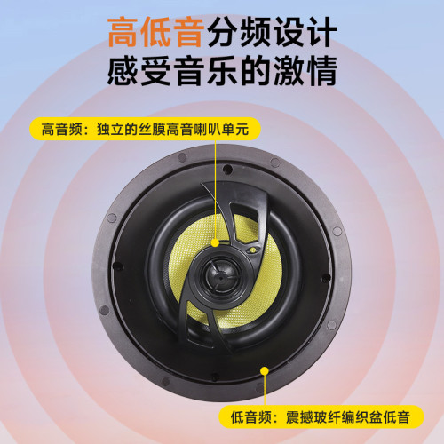 斜面吸頂喇叭 高級定阻吸頂喇叭音響家庭背景音樂 8寸吸頂喇叭